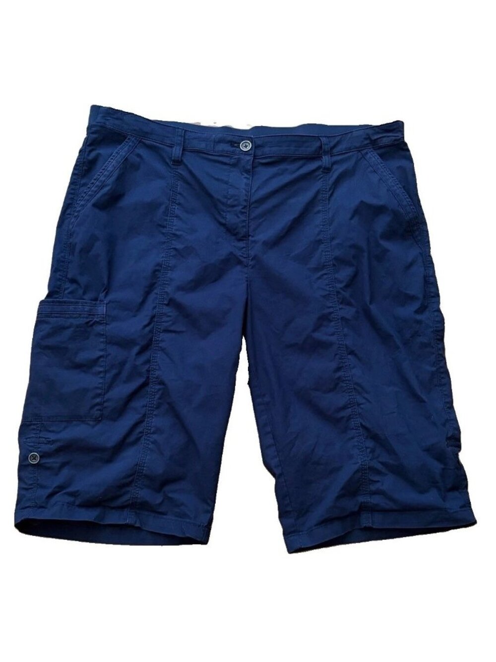 Chico's Bermuda Shorts Women 2.5 US 14 Navy High Rise Cargo Pocket Active